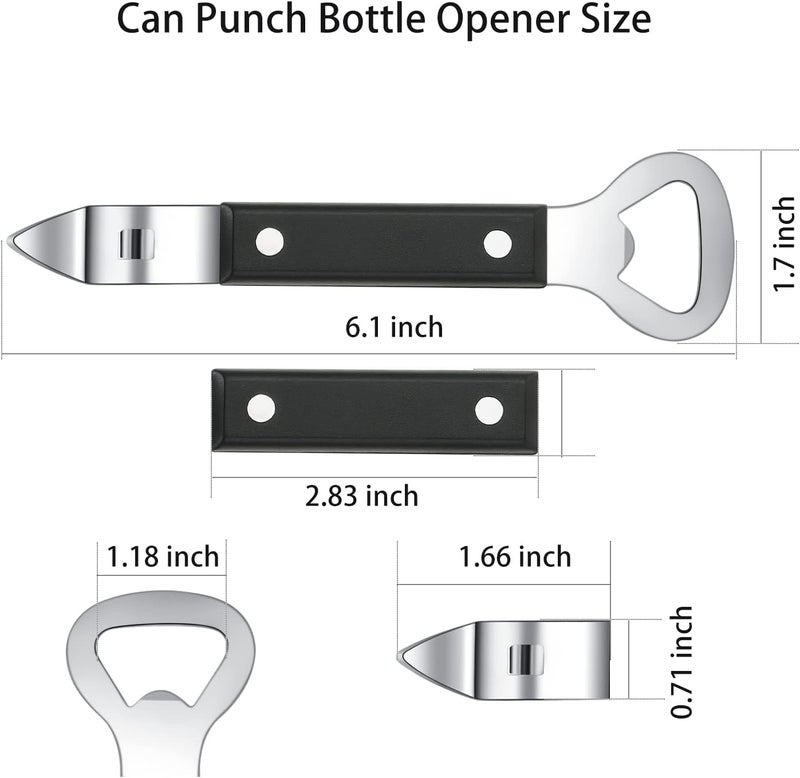 HANCELANT Can Punch Bottle Opener, Manual Stainless Steel Can Opener 2 Pack - Image 3